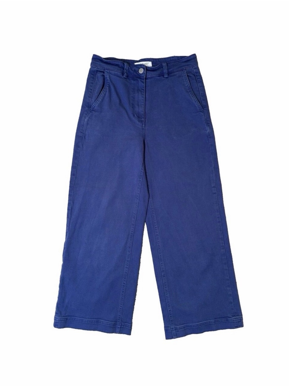Everlane Wide-Leg Crop Pants Royal Blue Size 6 High-Rise Straight Ankle Chinos